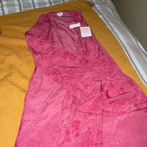 Women’s long vest/ duster size small Lularoe pink duster NWT